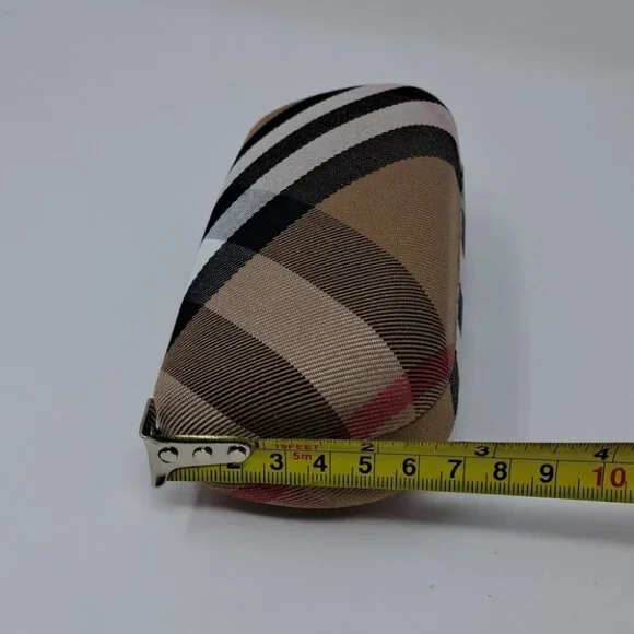 NEW Burberry Sunglasses Case 2 PACK SET OF 2 Glasses Beige Nova Check 6" x 2.5" - Picture 7 of 8